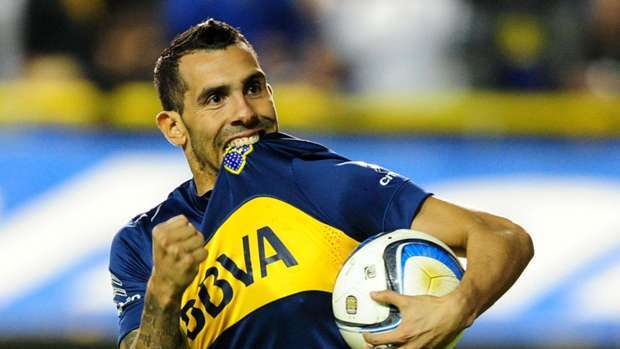 Carlos Tevez con la maglia del Boca Juniors